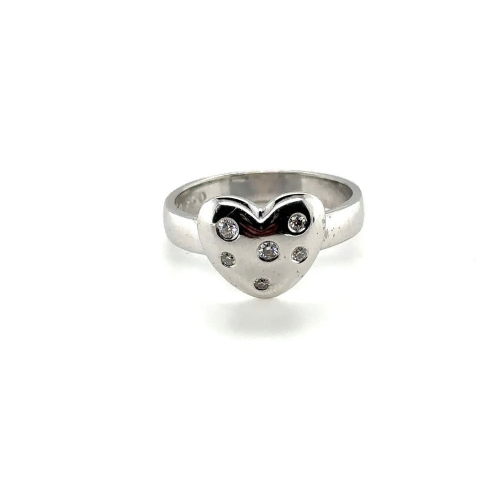 Tiffany & Co. Etoile Diamond 18k White Gold Heart Ring